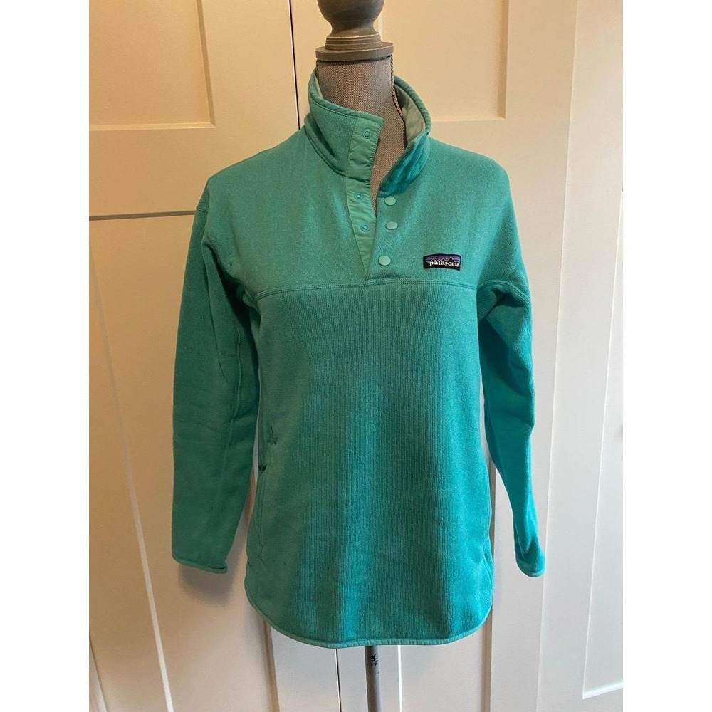 Patagonia Better Sweater Teal Fleece Pullover M 1/4 Snap Women s53b